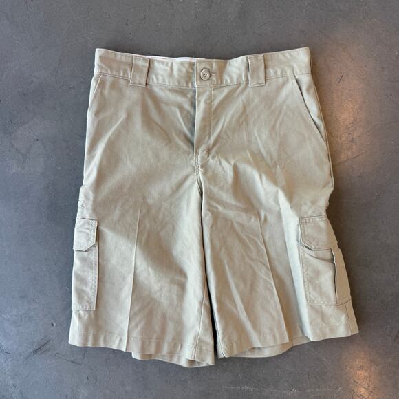 Vintage Y2K Dickies Relaxed Fit Flat Front Beige Khaki Cargo Short Men's Size 34 - Picture 2 of 5